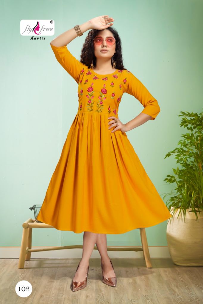 Fly Free Airjet Anarkali Kurti Wholesale Rate In Shop