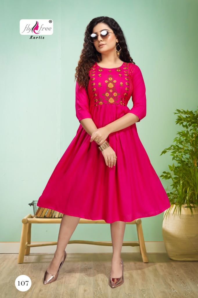 Fly Free Airjet Anarkali Kurti Wholesale Rate In Shop
