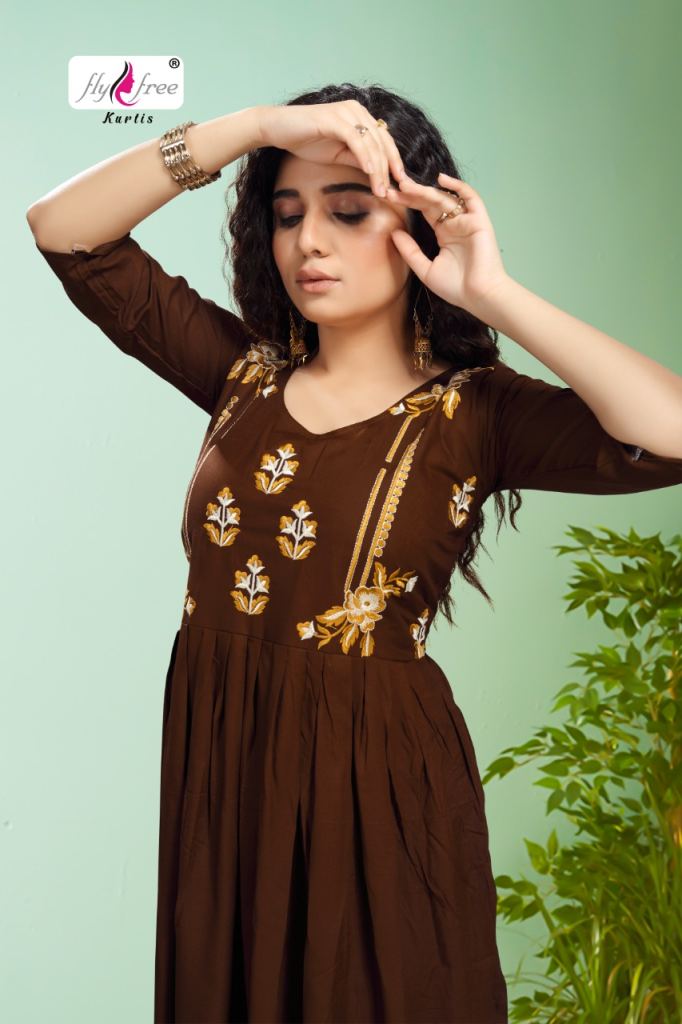 Fly Free Airjet Anarkali Kurti Wholesale Rate In Shop