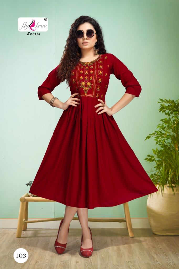 Fly Free Airjet Anarkali Kurti Wholesale Rate In Shop