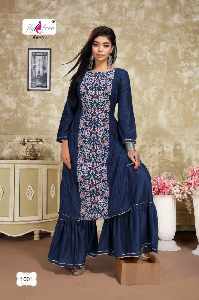 Fly Free Nexa Designation Fancy Kurtis With Sharara Catalog