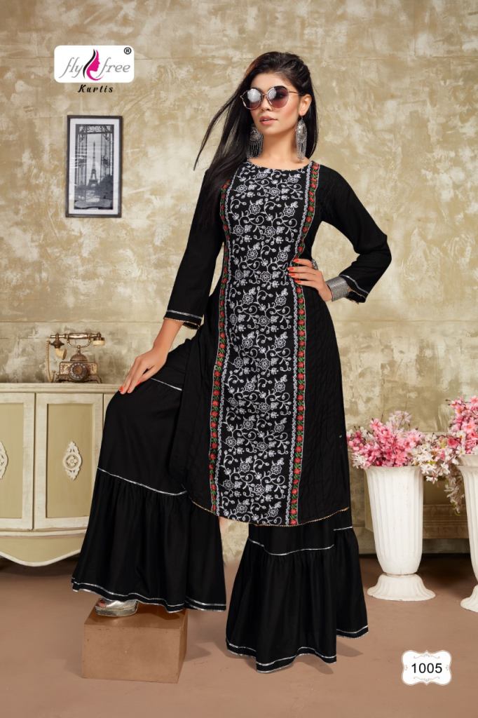Fly Free Nexa Designation Fancy Kurtis With Sharara Catalog