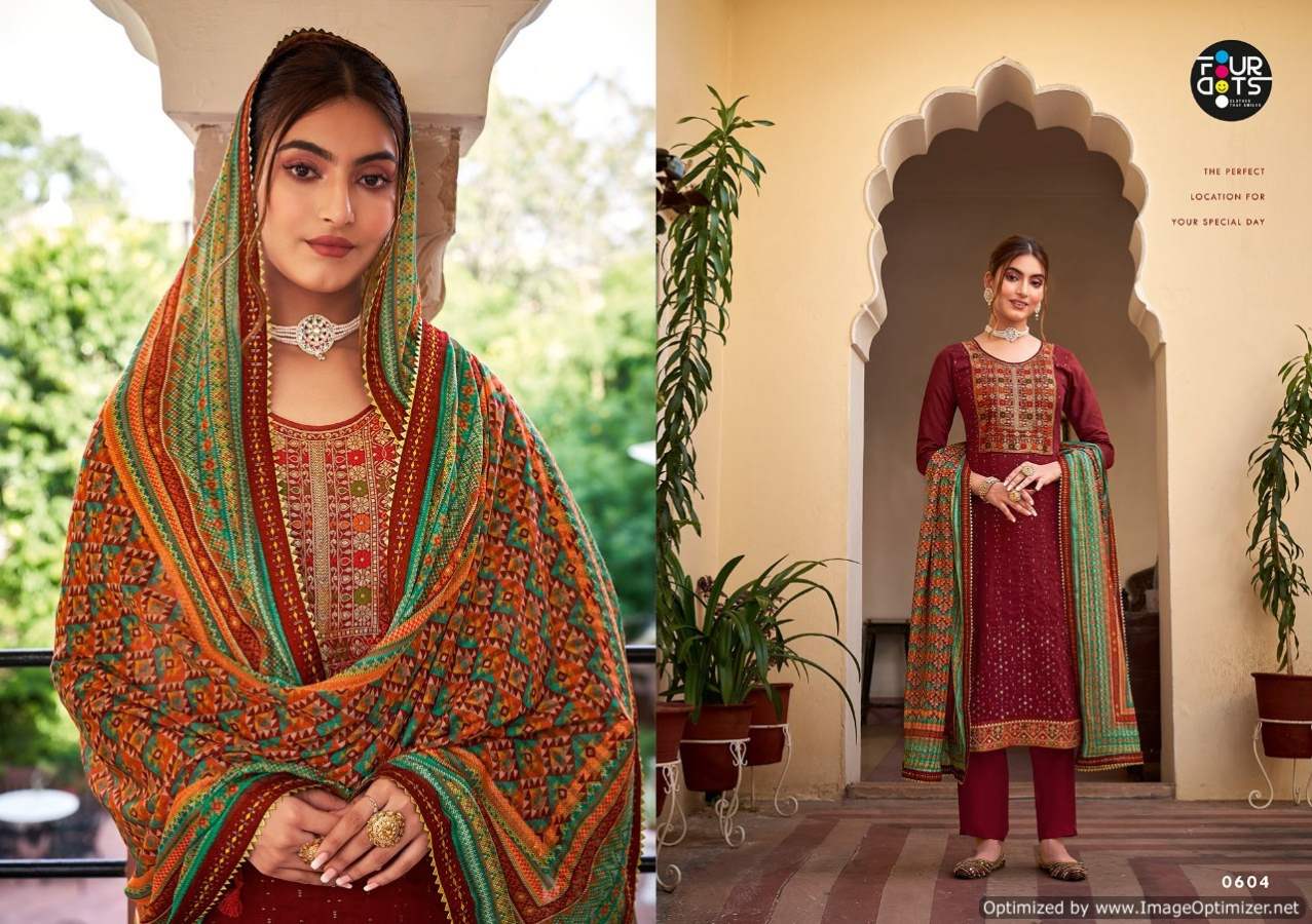 Four Dots Adhira Vol 3 Festive Wear Designer Dress Material