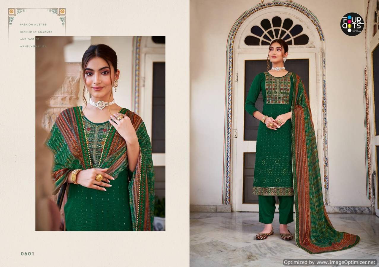 Four Dots Adhira Vol 3 Festive Wear Designer Dress Material