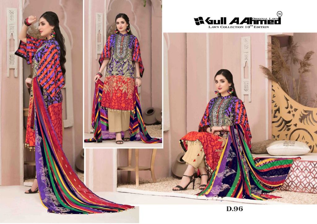 Gull Ahmed Vol 10 Pure Lawn Karachi Dress Materials Catalog