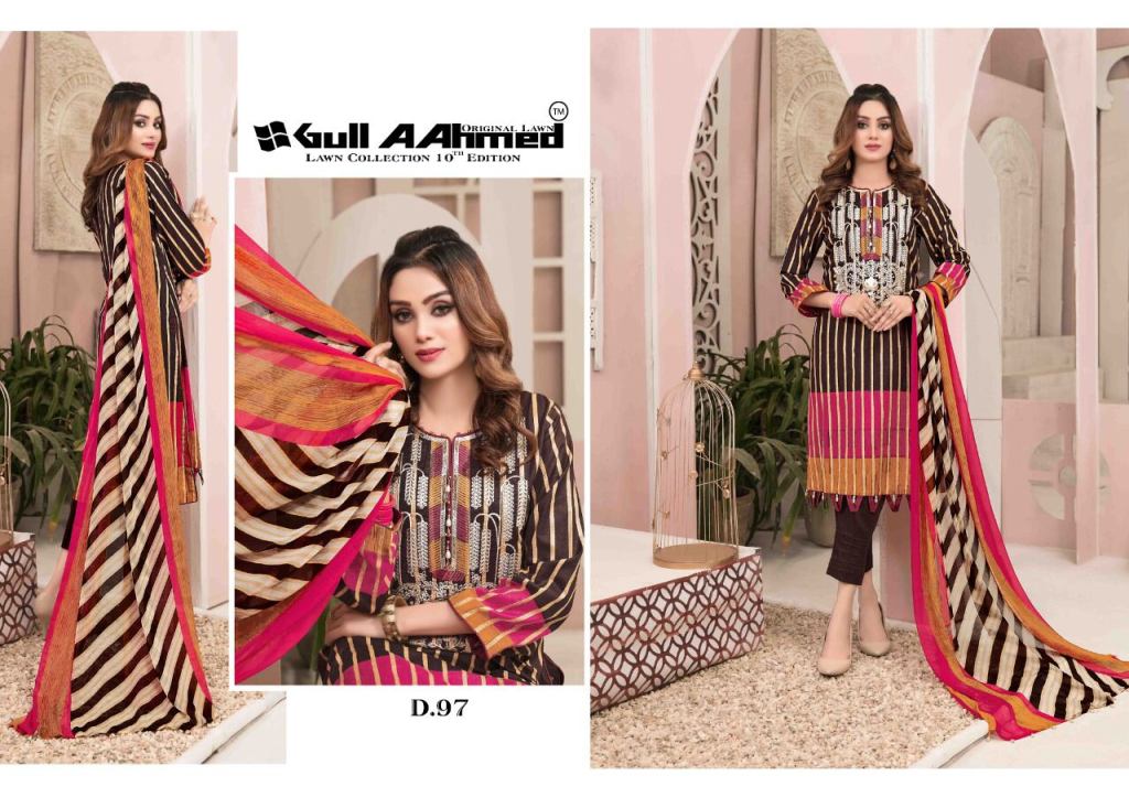 Gull Ahmed Vol 10 Pure Lawn Karachi Dress Materials Catalog