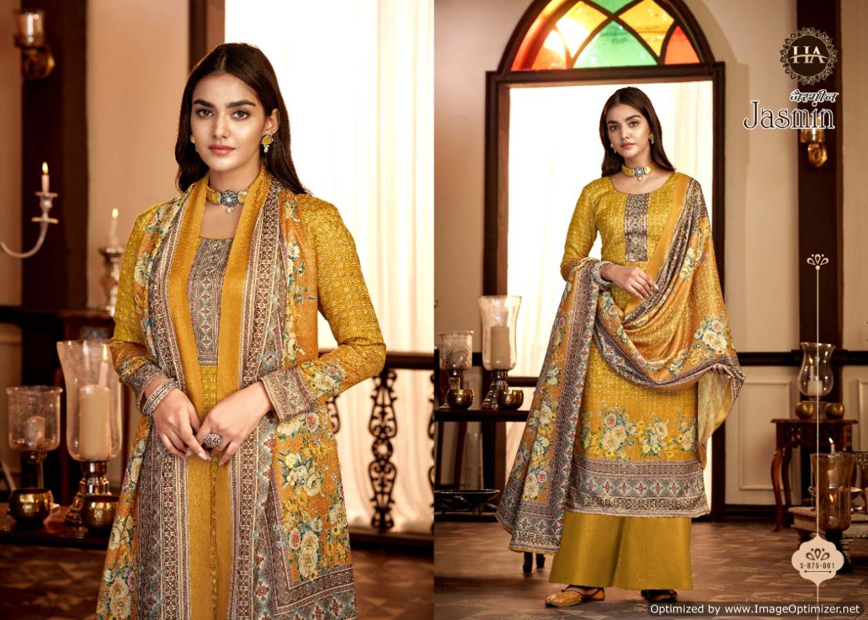 Harshit Jasmin Digital Printed Wool Pashmina Dress Material Catalog