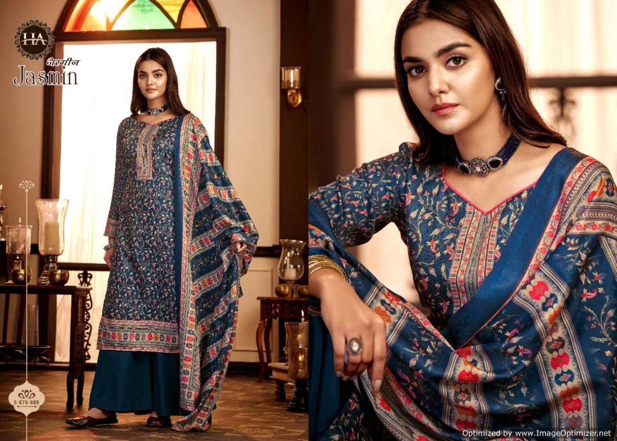 Harshit Jasmin Digital Printed Wool Pashmina Dress Material Catalog