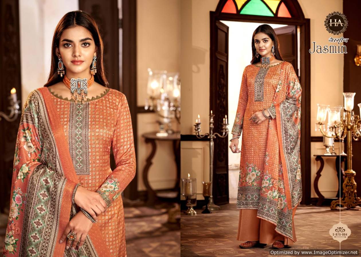 Harshit Jasmin Digital Printed Wool Pashmina Dress Material Catalog