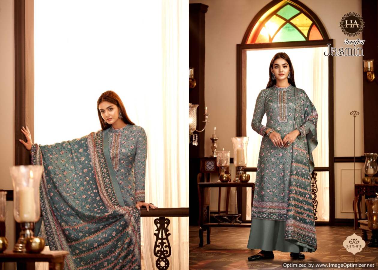 Harshit Jasmin Digital Printed Wool Pashmina Dress Material Catalog