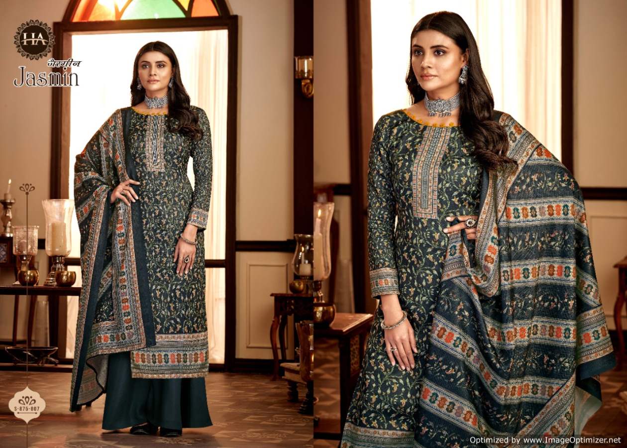 Harshit Jasmin Digital Printed Wool Pashmina Dress Material Catalog