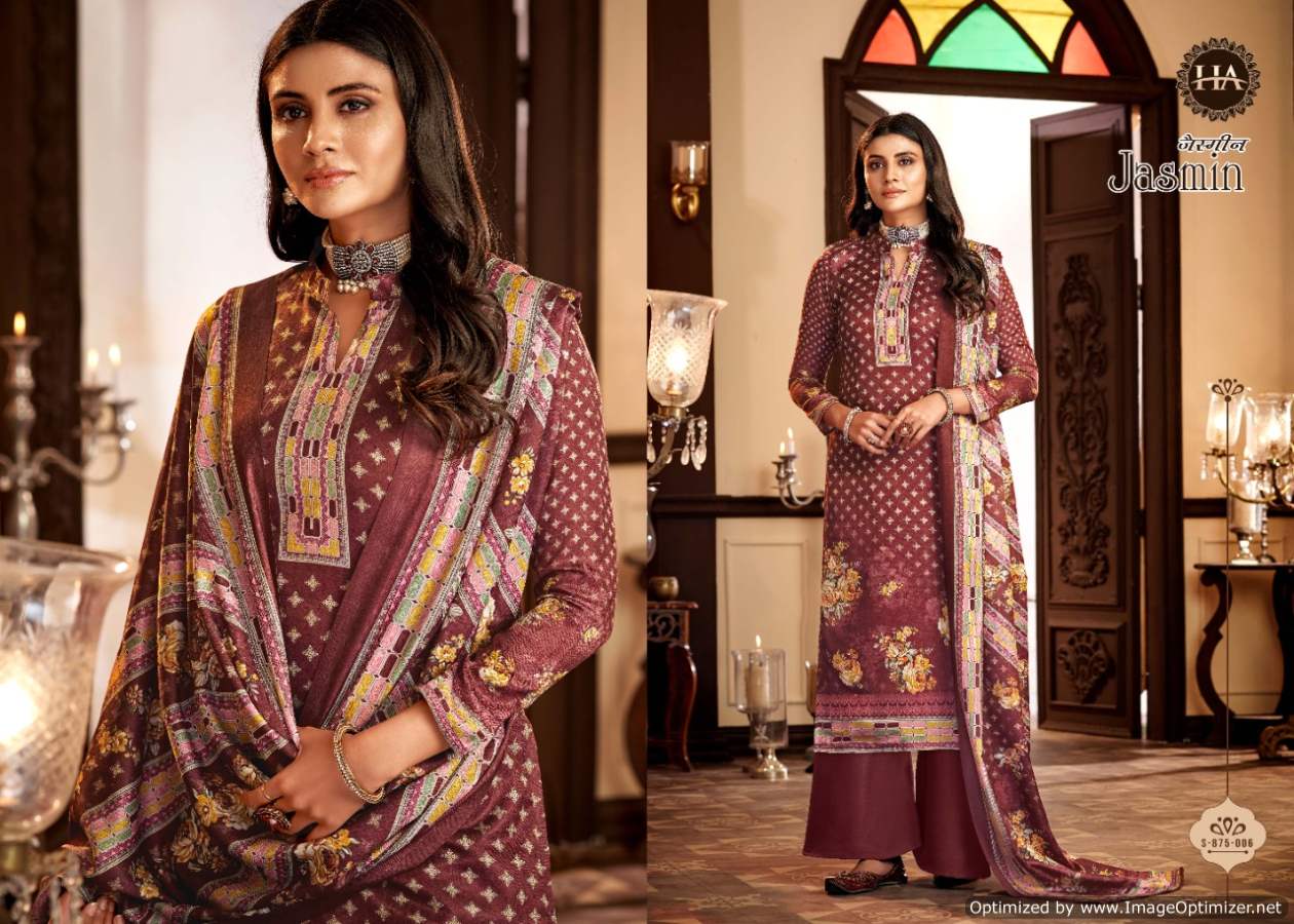 Harshit Jasmin Digital Printed Wool Pashmina Dress Material Catalog