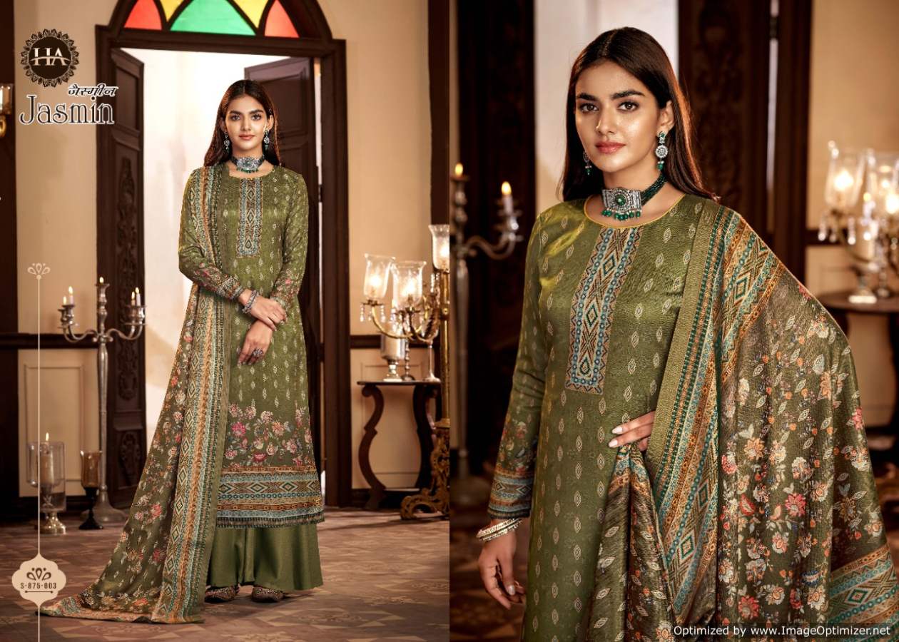 Harshit Jasmin Digital Printed Wool Pashmina Dress Material Catalog