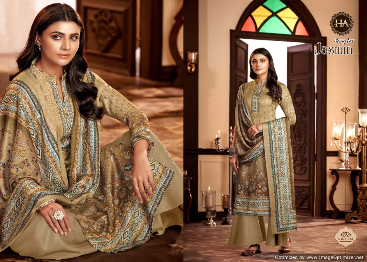 Harshit Jasmin Digital Printed Wool Pashmina Dress Material Catalog