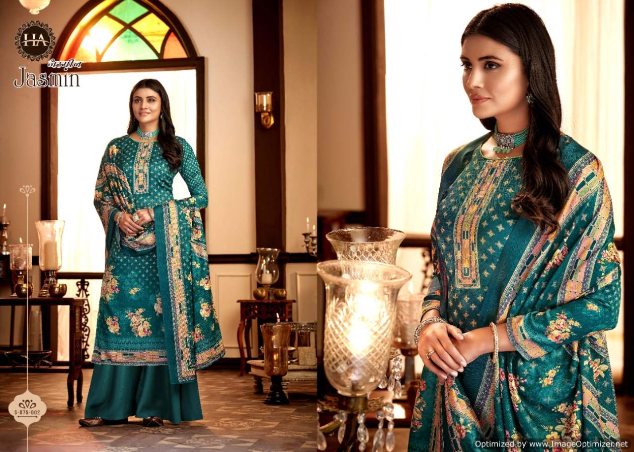 Harshit Jasmin Digital Printed Wool Pashmina Dress Material Catalog