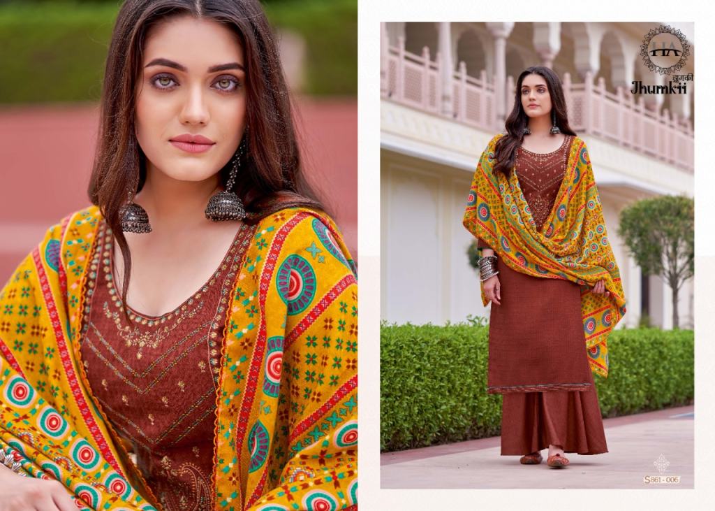 Harshit Jhumkii Winter Wear Pure Wool Pashmina Catalog