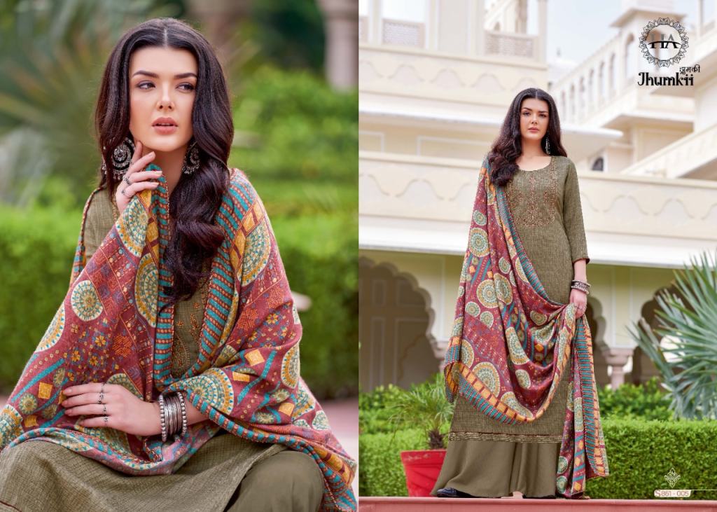 Harshit Jhumkii Winter Wear Pure Wool Pashmina Catalog