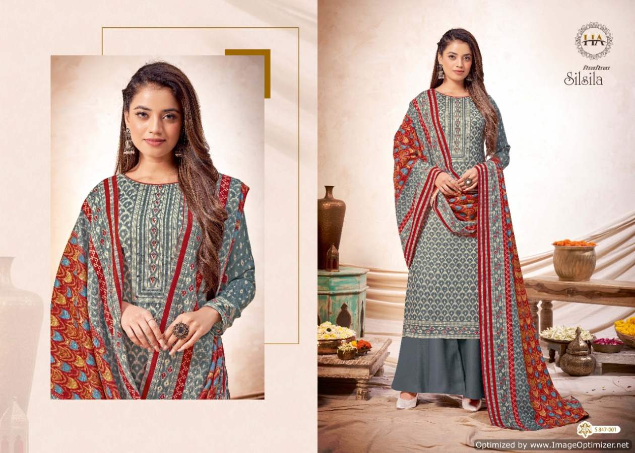Harshit Silsila Winter Wear Wool Pashmina Drees Material Catalog