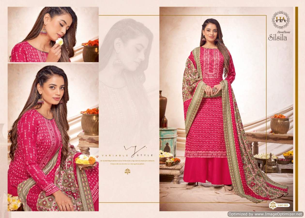 Harshit Silsila Winter Wear Wool Pashmina Drees Material Catalog