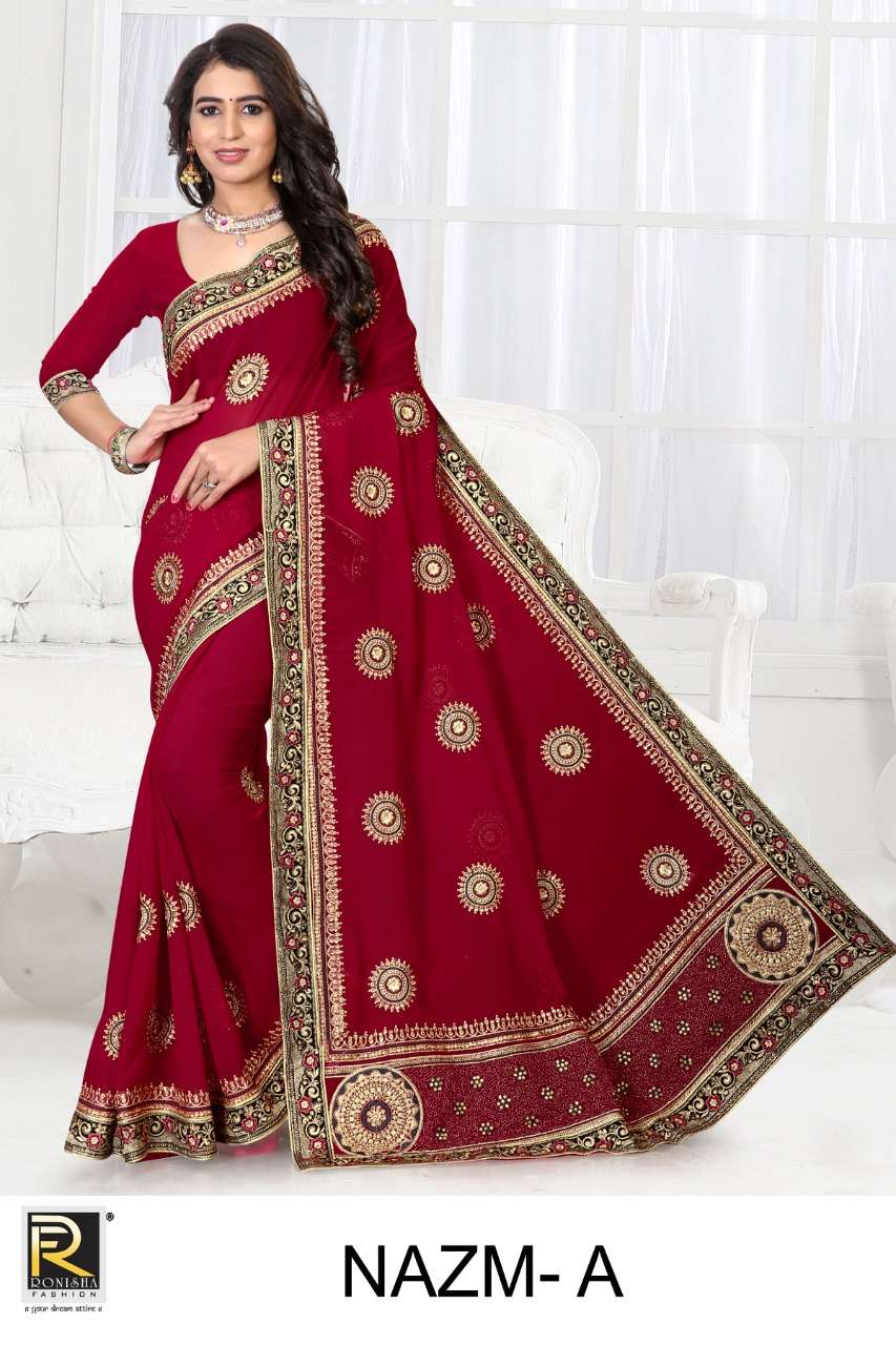 Ranjna  Nazm Festive Wear Georgette Saree Catalog