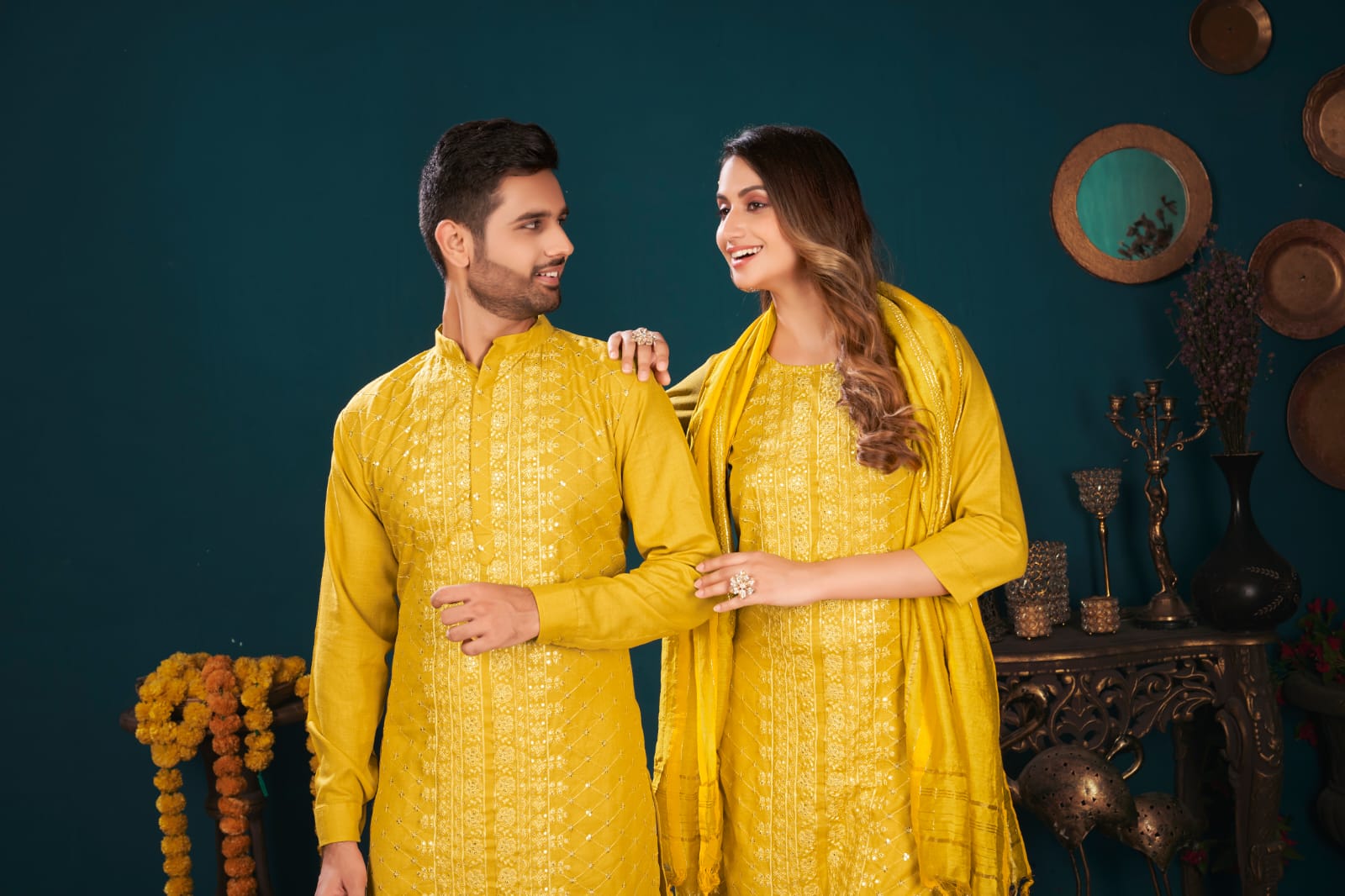 Banwery Royal Couple Vol 8 Fancy Wear Designer Couple Kurta Catalog
