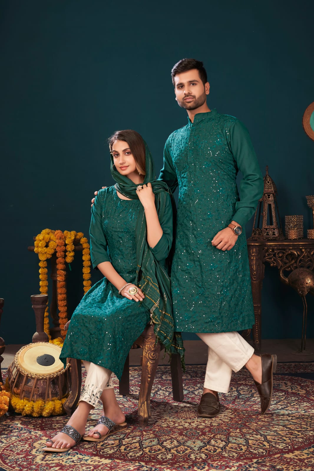 Banwery Royal Couple Vol 8 Fancy Wear Designer Couple Kurta Catalog