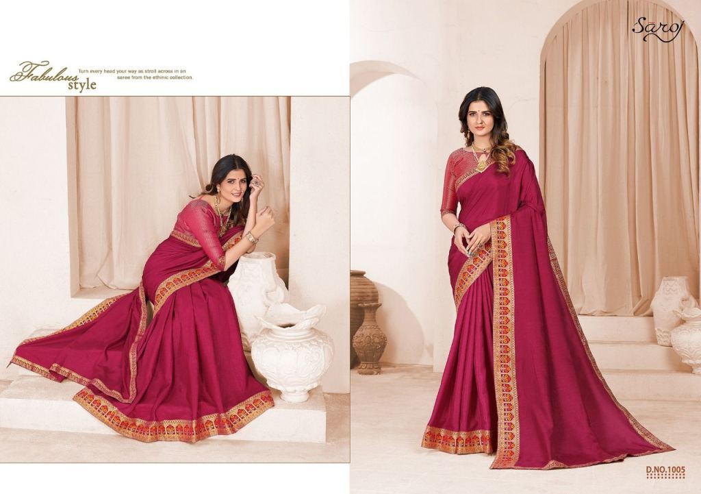 Saroj Milaan Festive Wear Vichitra Silk Saree Catalog