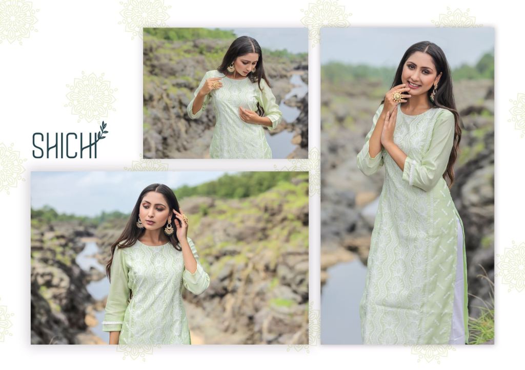 Shichi Qurbat Casual Wear Schiffli Designs Online Shop Kurti With Bottom Catalog