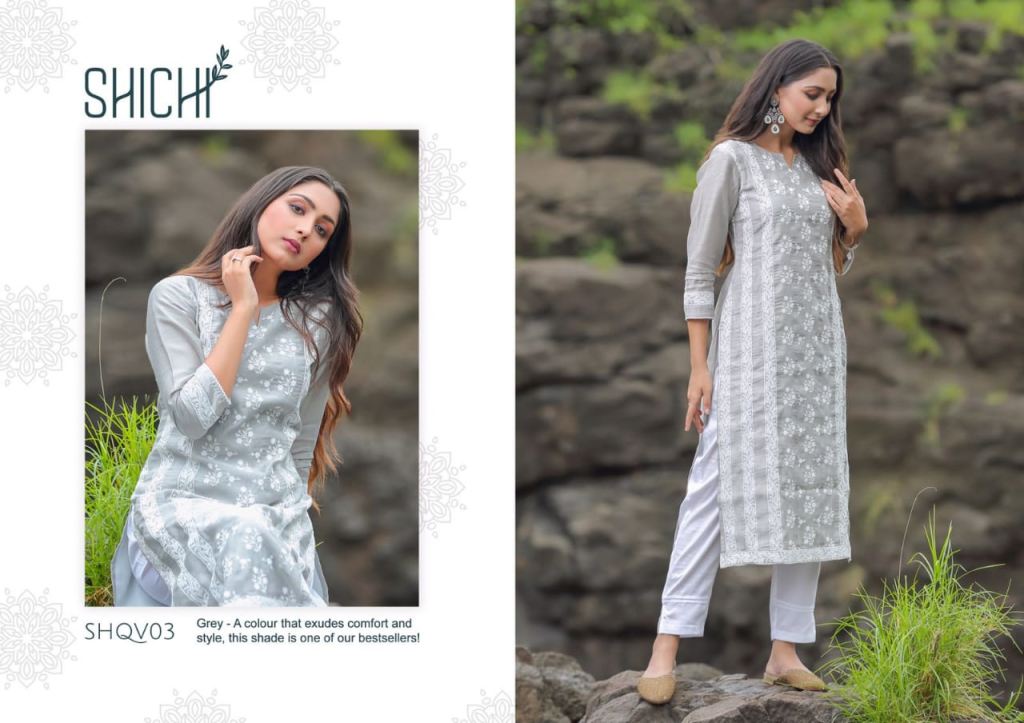 Shichi Qurbat Casual Wear Schiffli Designs Online Shop Kurti With Bottom Catalog