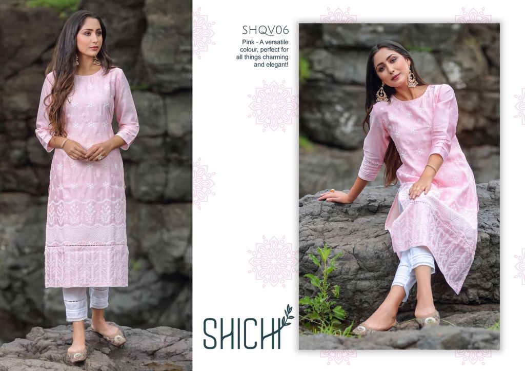 Shichi Qurbat Casual Wear Schiffli Designs Online Shop Kurti With Bottom Catalog