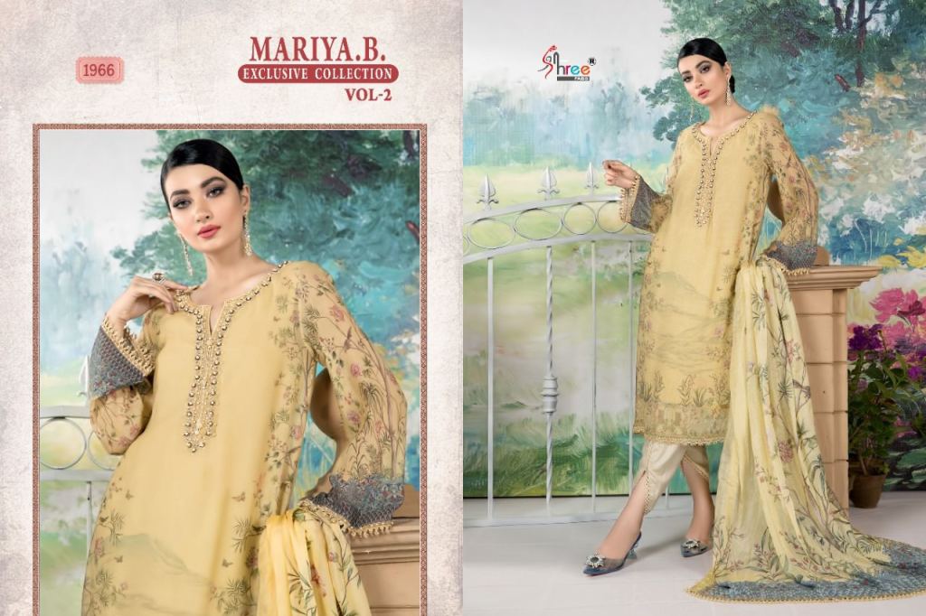 Shree Fabs Mariya B Exclusive Collection Vol 2 Designer Cotton Pakistnai Suits Catalog
