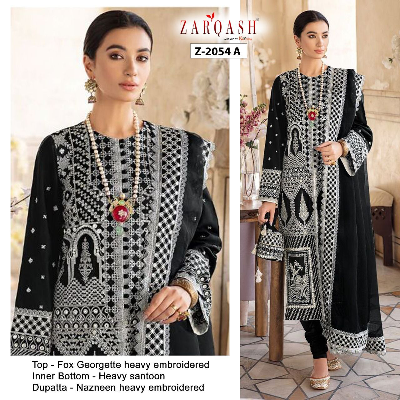 Zarqash Qakamkar Z 2054 Georgette Pakistani Salwar Kameez Catalog