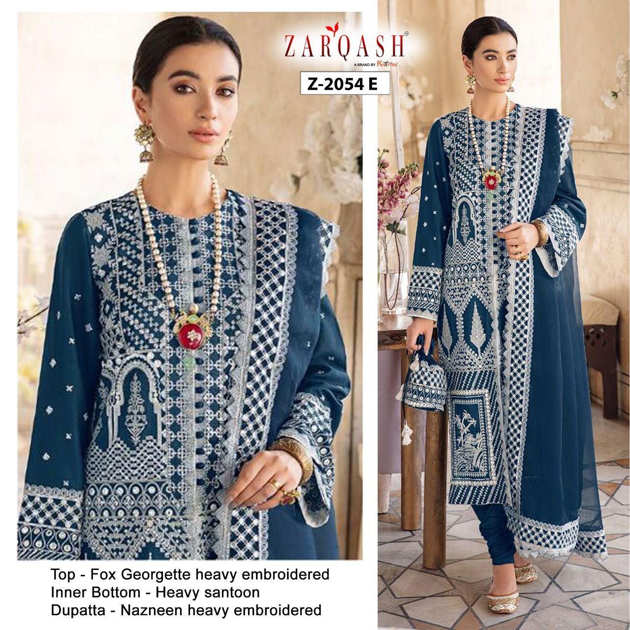 Zarqash Qakamkar Z 2054 Georgette Pakistani Salwar Kameez Catalog