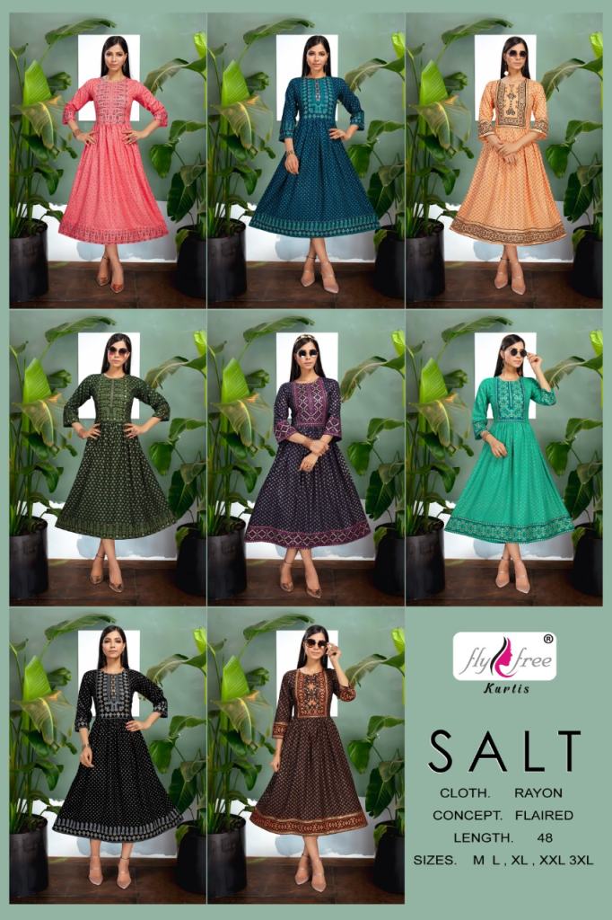 Fly Free Salt Latest Low Rate Anarkali Kurti Catalog