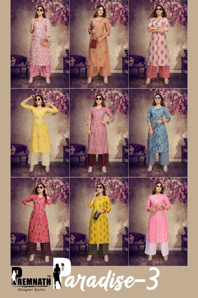 Premnath Paradise Vol 3 Kurti With Bottom Catalog