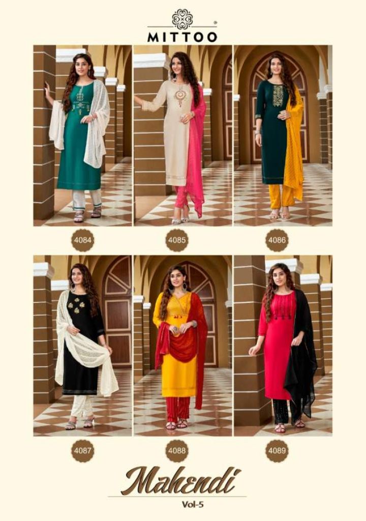 Mittoo Mahendi Vol 5 Fancy Designer Readymade Kurti Bottom With Dupatta Catalog