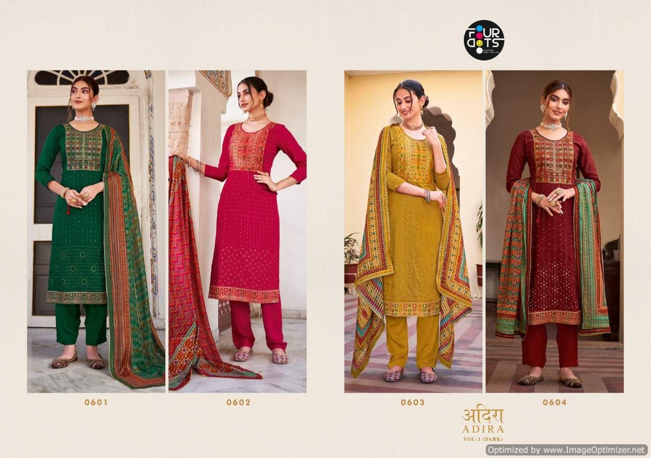 Four Dots Adhira Vol 3 Festive Wear Designer Dress Material