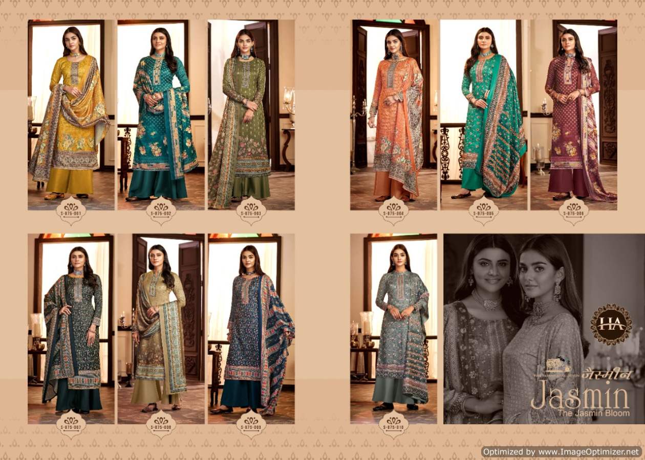 Harshit Jasmin Digital Printed Wool Pashmina Dress Material Catalog