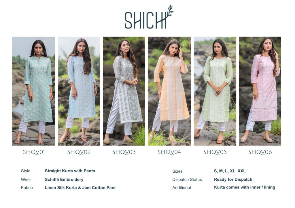 Shichi Qurbat Casual Wear Schiffli Designs Online Shop Kurti With Bottom Catalog