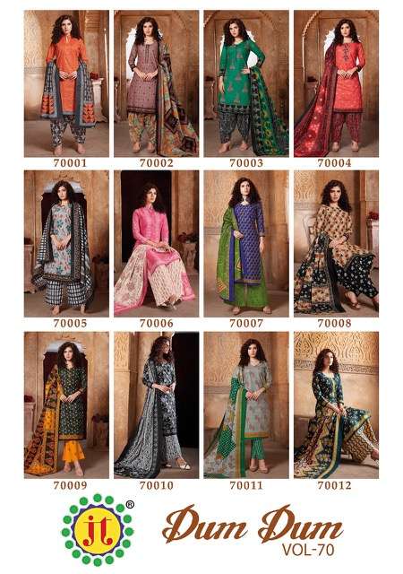 Jt Dum Dum Vol 70 Printed Cotton Dress Material Catalog