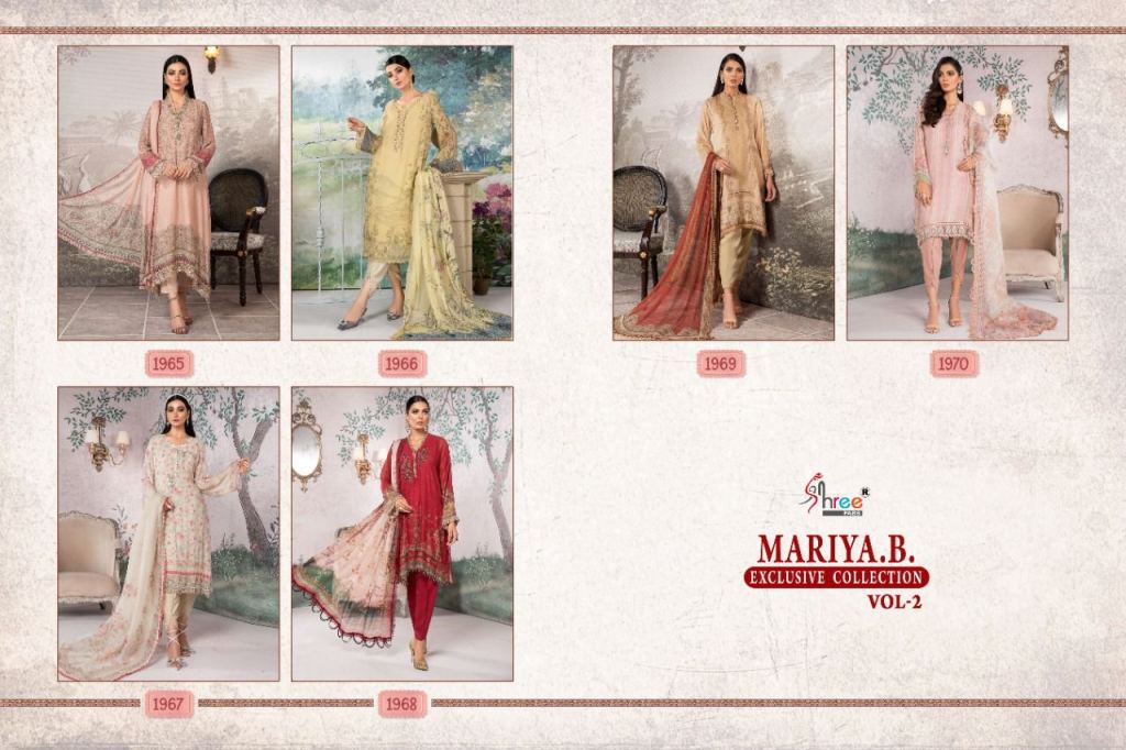 Shree Fabs Mariya B Exclusive Collection Vol 2 Designer Cotton Pakistnai Suits Catalog