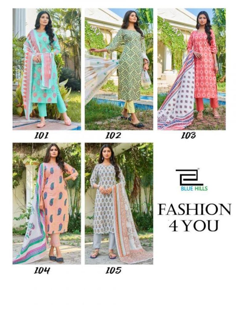 Blue Hills Fashion 4 You Cotton Printed Readymade Wholesale Kurti Bottom With Dupatta Catalog