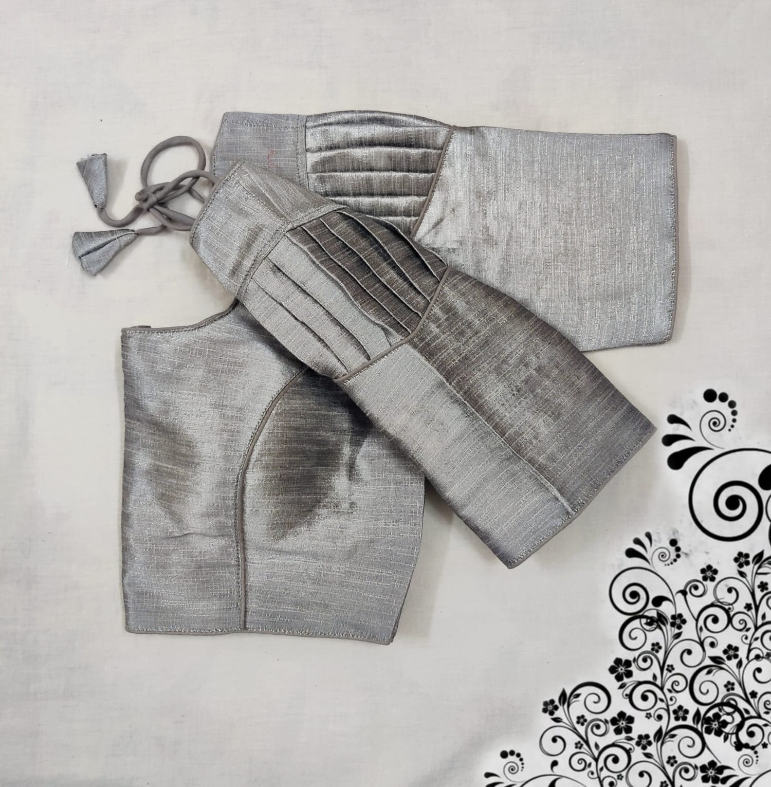 Grey Blouse Puff Sleeve Special Designer Readymade Blouses Wholesale In Surat