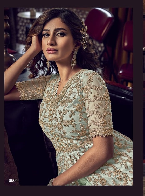 Sky 6604 Desginer Wedding Wear Salwar Suits Buy Women`s Gowns Party Gowns Online