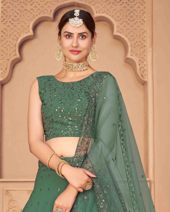 Pista Green Lehenga |buy Designer Lehengas For Women  Collection
