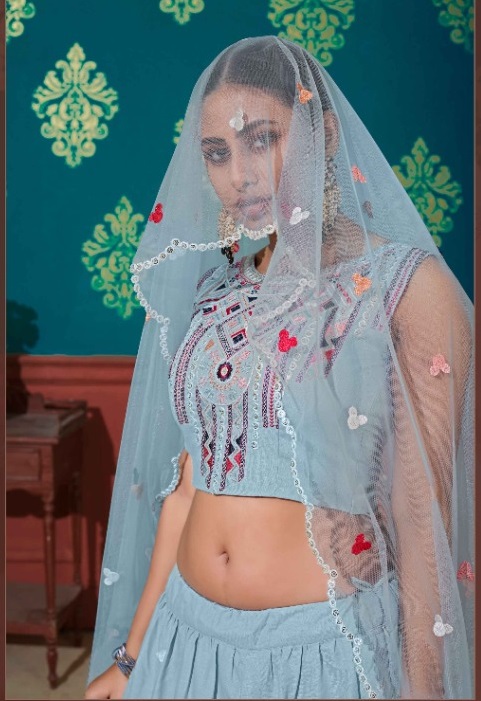 Designer Sky Blue Lehenga Choli Buy Latest Blue Color Lehenga Choli Online