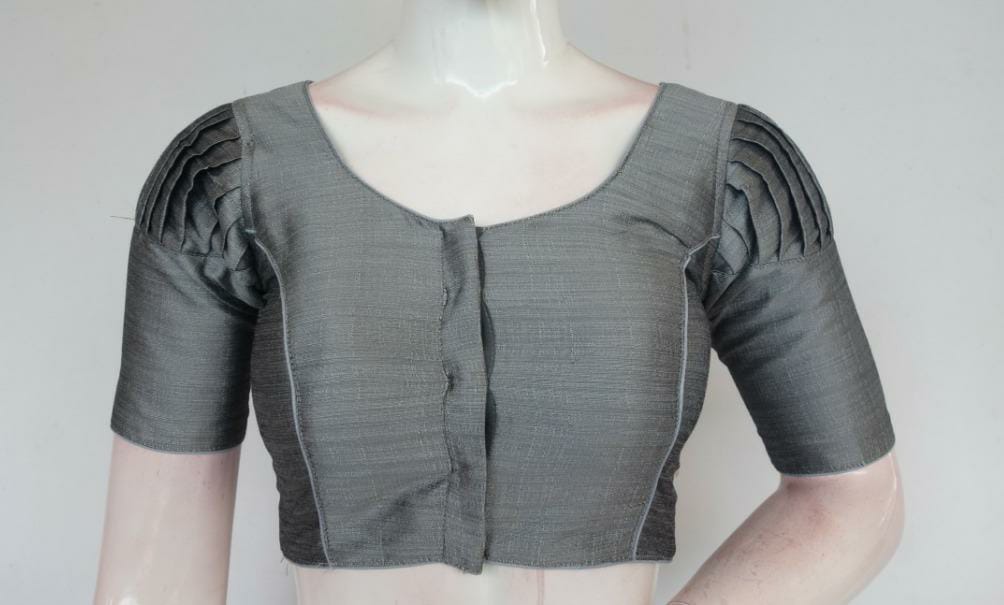 Grey Blouse Puff Sleeve Special Designer Readymade Blouses Wholesale In Surat
