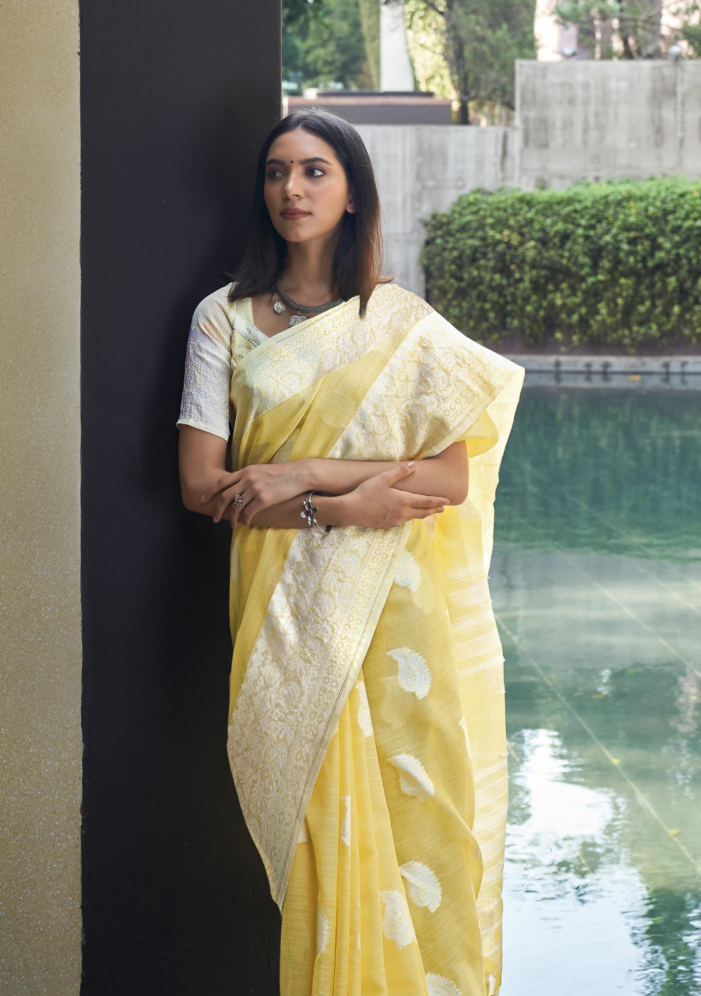 Sangam Presents Padma Linen Sarees Collection