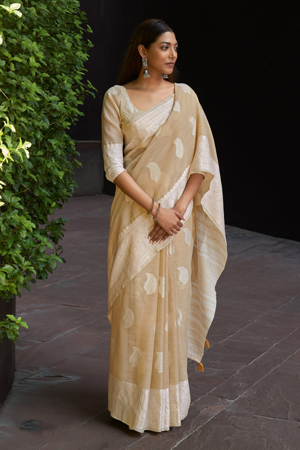 Sangam Presents Padma Linen Sarees Collection