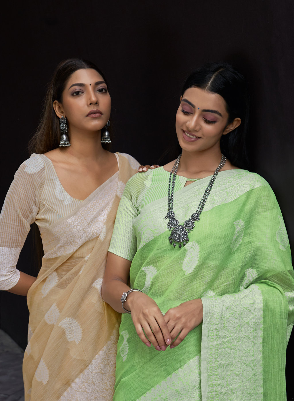 Sangam Presents Padma Linen Sarees Collection